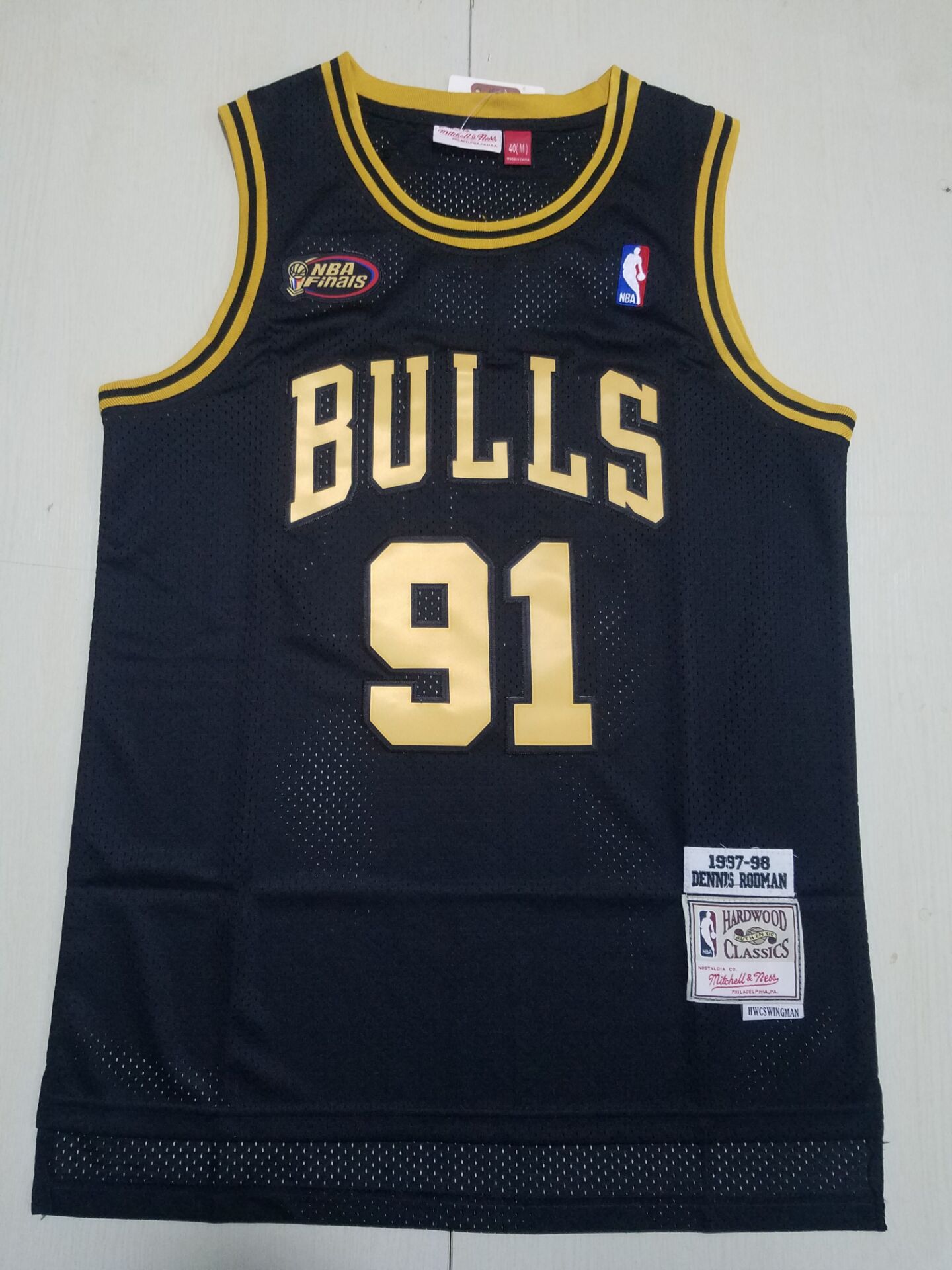Men Chicago Bulls #91 Rodman Black Finais 2022 NBA Jersey->chicago bulls->NBA Jersey